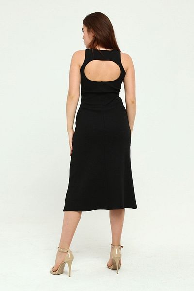KİM Kİ O Women's Black Back Detailed Midi Dress