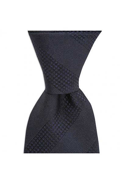 1001 Kravat Navy Blue Striped 8 cm Wide Silk Tie