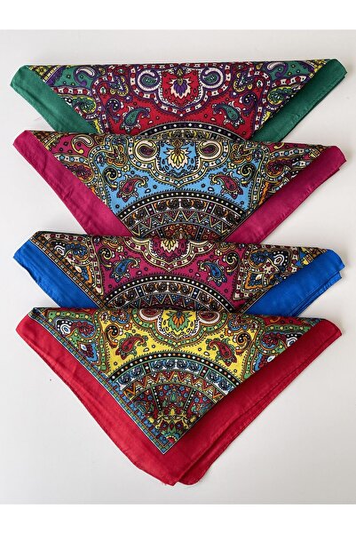 Rupen Kraft Bandană cu model indian Bandană cu model autentic Set de 4 Bandan...