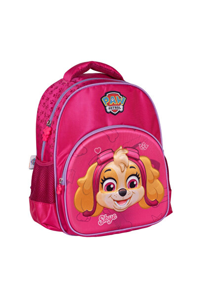 WİGGLE Pink Wiggle Paw Patrol Children's School Backpack with 2 Compartments Pockets - Embossed Figure Kindergarten