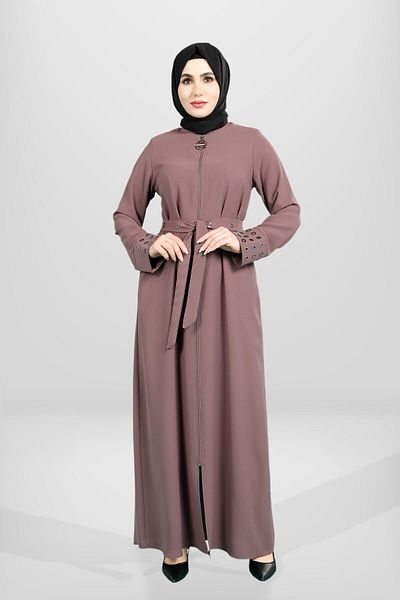 Beyza Dusty Rose Color Zippered Bird's Eye Λεπτομερής φορητός φορέας 3890
