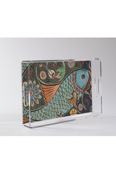 Binbirürün Fish Motif Plexiglass Tray