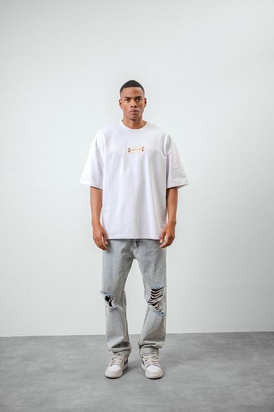 Respire Ανδρικό μπλουζάκι Victory με στάμπα Oversize Λευκό
