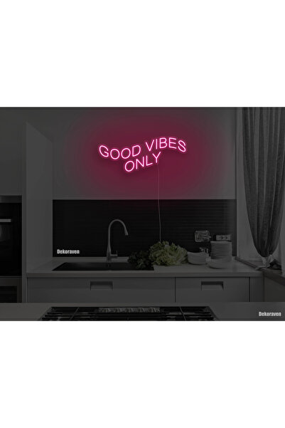 dekoraven Good Vibes Only  Neon Tabela Dekoratif Aydınlatma