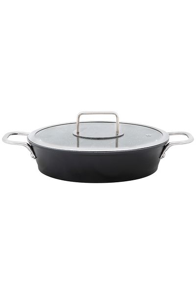 Serenk Excellence Eierpfanne, Servierpfanne aus Granit mit Deckel