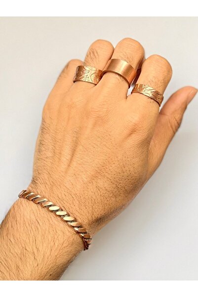 Rupen Kraft طقم سوار وخاتم قابل للتعديل بنسبة 100% من النحاس