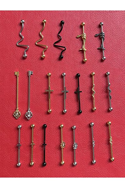 Rupen Kraft 316l Cerrahi Çelik 38 MM Altın Rengi Rüzgar Gülü Detay Köprü Piercing