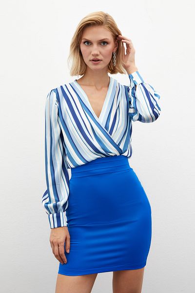 Sateen Bluză cu dungi Indigo