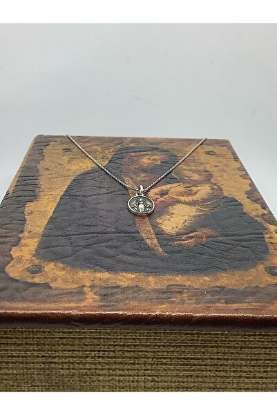 Rupen Kraft 925 Ayar El Yapımı Meryem Ana Şans Kolyesi Meryem Ana Kolye (45 CM)