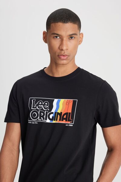 Lee Regular Fit Regular Cut Crew Neck 100% Cotton Black T-Shirt