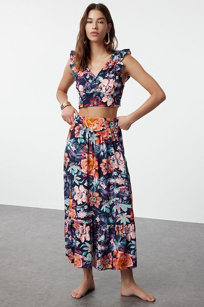 Trendyol Collection Beach Skirt Floral Woven Blouse Set - Tbess19Bb0102