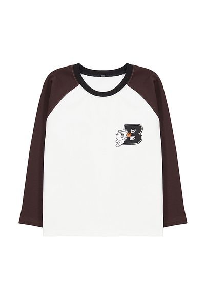 TRENDYOLKIDS Boy's Ecru Seasonal Sweatshirt - Thin Color Block, Crew Neck Tkdaw25sw00005