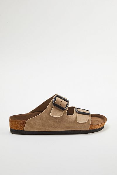 TRENDYOL SHOES Bézs színű női papucs - dupla csat, TAKSS24TE00004
