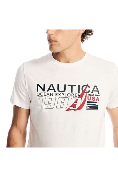 Nautica تي شيرت أبيض للرجال - VR3714