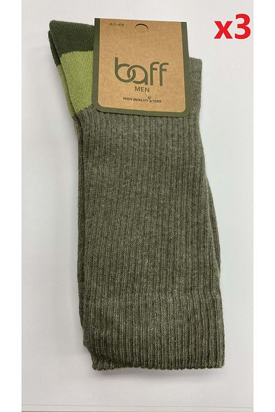 Baff Green Outdoor Socks - Reinforced, 39-42, 3 Pairs.1pk