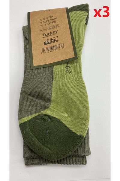 Baff Green Outdoor Socks - Reinforced, 39-42, 3 Pairs.1pk