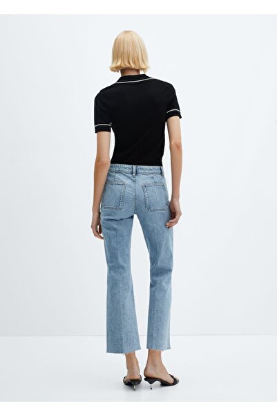 MANGO Woman İspanyol paça cepli jean pantolon