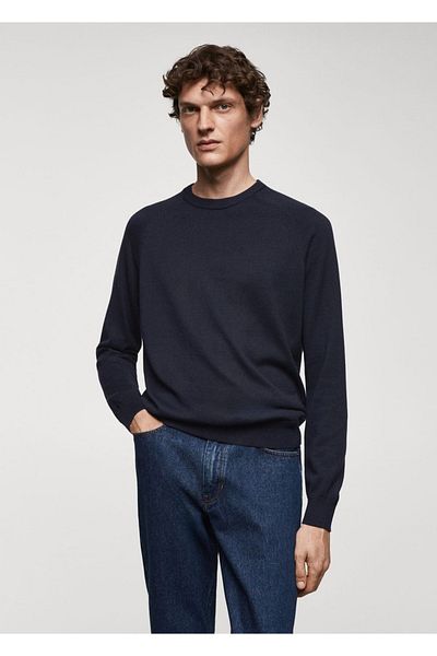 MANGO Man Dünner Strickpullover aus Baumwolle