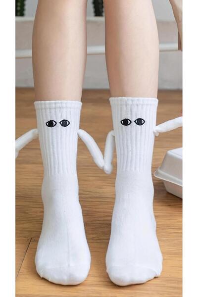 Niket Life Комплект от 2 магнитни колежански чорапи, БЕЛИ