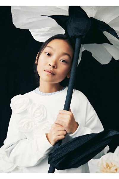 MANGO Kids Φούτερ με ανάγλυφο floral σχέδιο