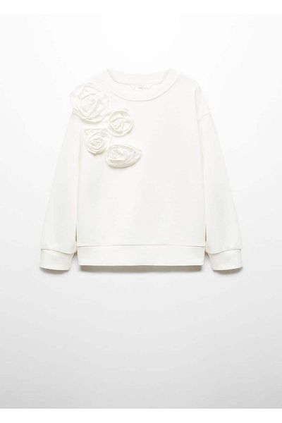 MANGO Kids Φούτερ με ανάγλυφο floral σχέδιο