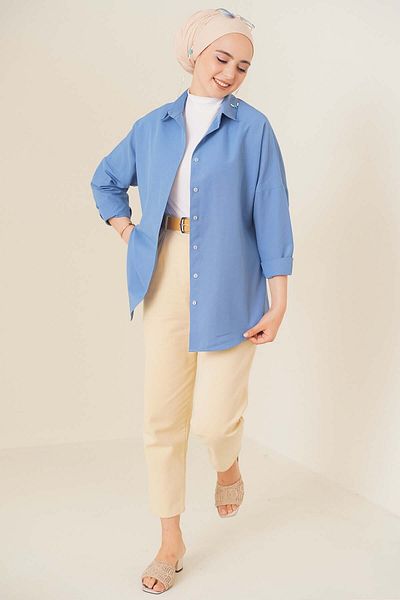 Bigdart 103901 Oversize Basic hidžábová košile - Indigo