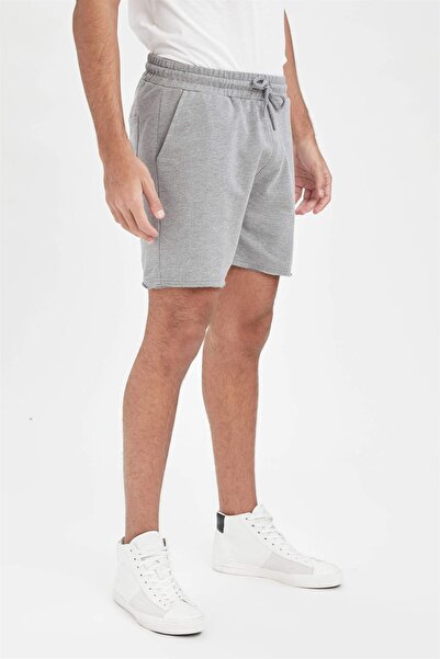 Genel Markalar Erkek Gri Ince Kumaş Penye Şort & Bermuda Yan Cepli