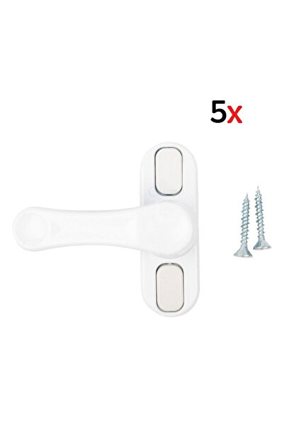 Evene Emniyet Kilidi Pimapen Kilidi Beyaz Çocuk Hırsız Kilidi Çekmeli Metal 5 Adet
