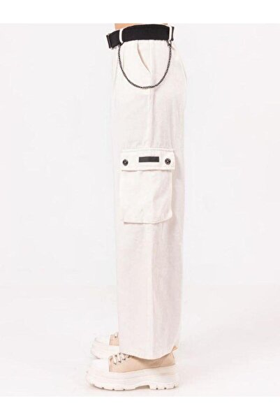 Zekids Kız Çocuk Zincirli Gabardin Pantolon