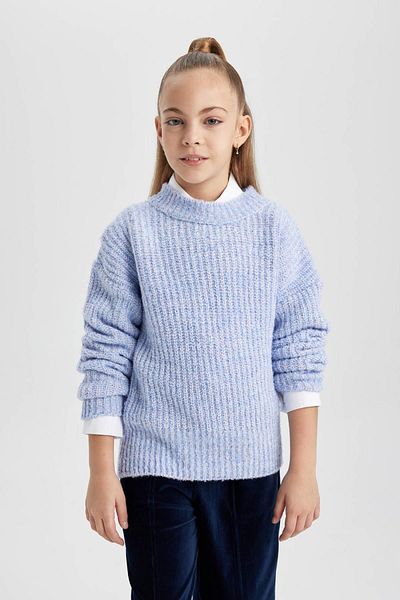 DeFacto Pulover pentru fete cu decolteu triplu B0244a823wn