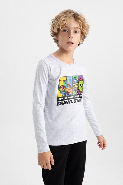 DeFacto Boy's Brawl Stars Long Sleeve Crew Neck T-Shirt A8732a823au