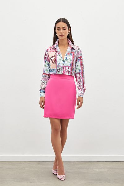 Sateen PINK Classic Patterned Shirt