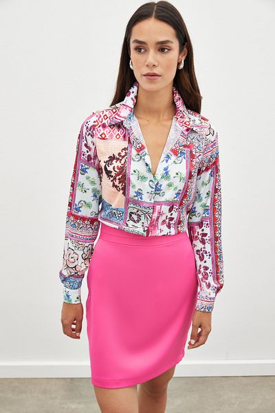 Sateen PINK Classic Patterned Shirt