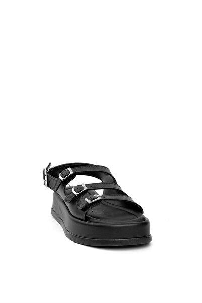 Ayakkabı Fuarı Elite END702 Black Women's Flat Sandals