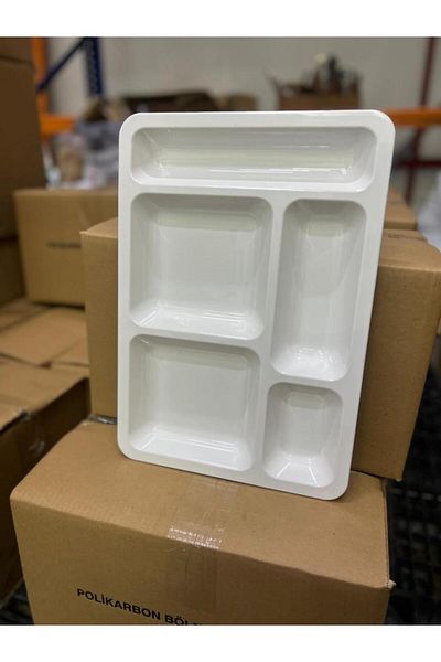 Baby Turco Hürsan Group Kitchen Equipment Polycarbonate 5-Burner Self-Service Table Dish Plate 50 Pieces