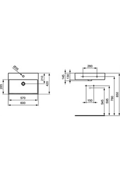 İdeal Standard Strada Tezgah Üstü 60 Cm Lavabo 60x42 K077801
