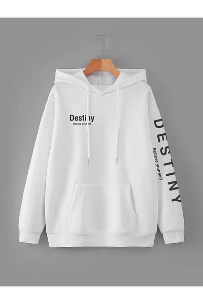 Deocept Destiny Printed Unisex Oversize Hooded Sweatshirt
