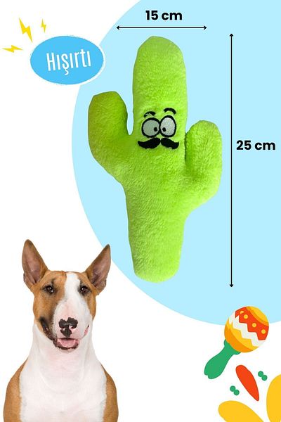 Havhav Mexican Themed Plush Dog Toy Set - Vikvik Toy with Rustle and Cactus Sound