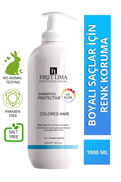 First Lima Professional 1000 ml Farbschutzshampoo Für Gefärbtes Haar – Vollständiger Sonnenschutz in Allen Farben