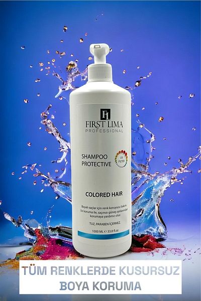 First Lima Professional 1000 ml Farbschutzshampoo Für Gefärbtes Haar – Vollständiger Sonnenschutz in Allen Farben
