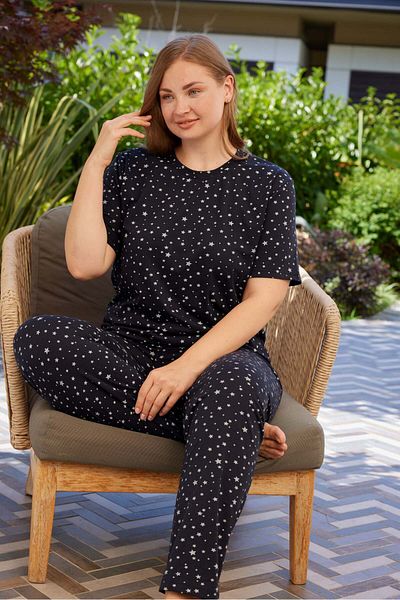 PİJAMOOD Set de pijamale din bumbac cu mâneci scurte Battal Size