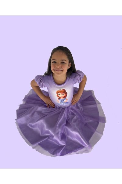 Moni Girl's Princess Sofia Printed / Tulle Kiloş Skirt / High Quality Summer Dress