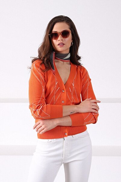 Ferraro Sienna Striped 100% Cotton Women's Knitwear Cardigan