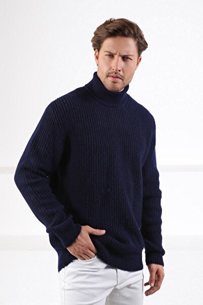 Ferraro Koyu Laci Balıkçı Yaka Alpaka Yün Kazak