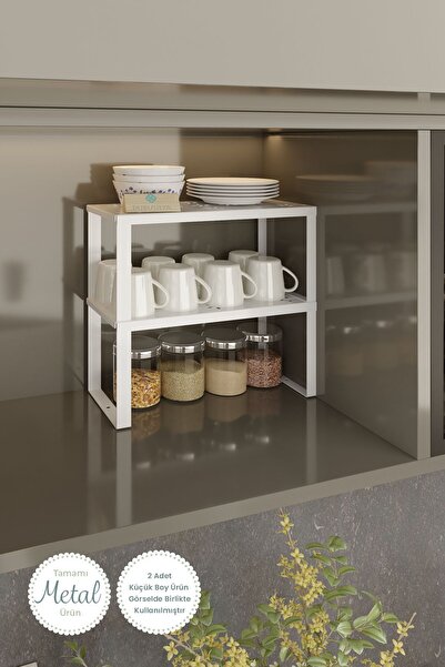 Durusilya Mobilya Metal Dolap Içi Raf Düzenleyici Küçük Boy Tezgah Üstü Düzenleyici Metal Organizer