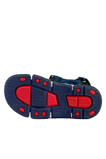 Cici Bebe Ayakkabı Navy Blue Genuine Leather Boys' Camouflage Sandals