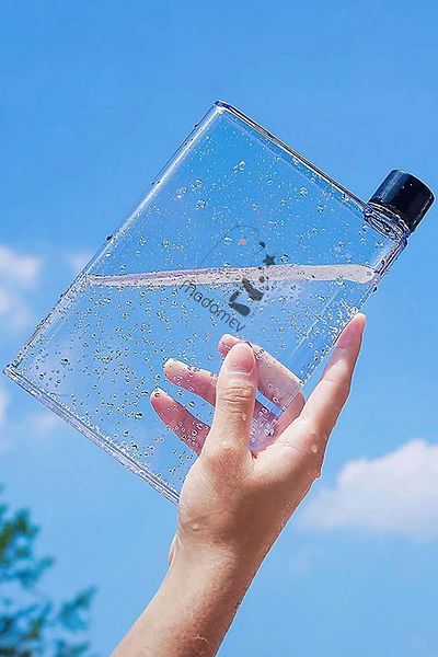 Madamev A5 Bottle - Motivational Water Bottle, Transparent Notebook, Portable Sports Water Bottle, 350 ml