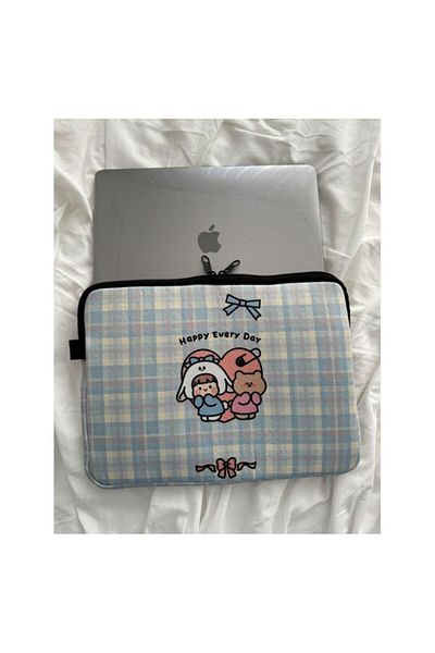 synshop Kawaii καρό κορδέλα - Δώρο για φορητό υπολογιστή, tablet και θήκη για χαρτοφύλακα ταξιδιού
