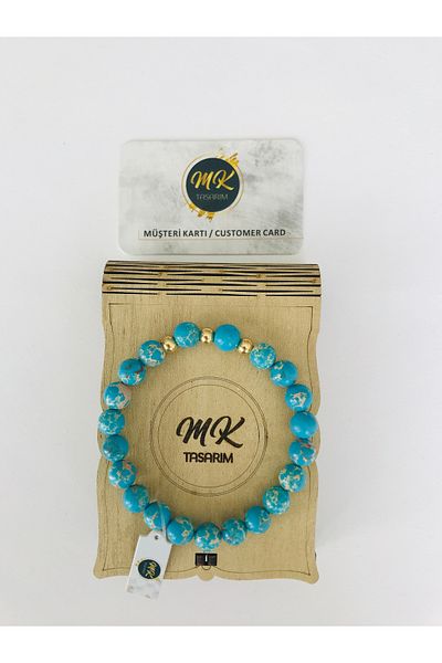 MK tasarım Blue Quartz Stone - Real Arrival Bracelet Mkt34005
