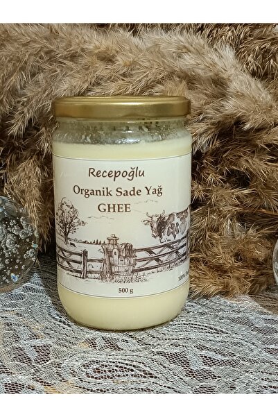 Recepoğlu Organik Köy Sade Yağ Sarı Yağ Saf tereyağ GHEE Laktozsuz İnek & Koyun Toplam 1000 g